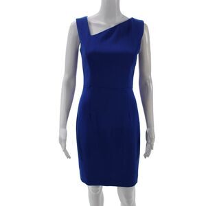Nora Gardner Womens Sleeveless Sheath Dress Cobalt Blue Size 2